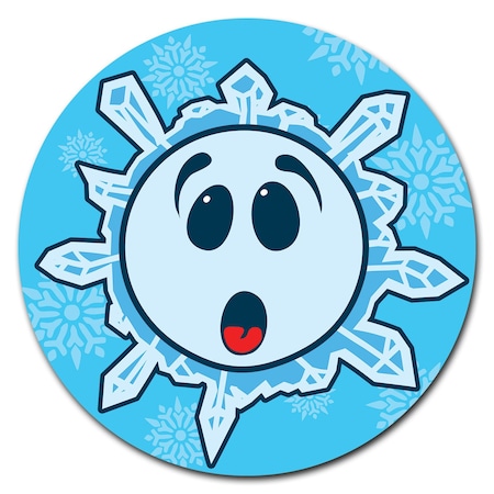 Signmission Snowflake Surprised Circle Corrugated Plastic Sign C-24-CIR-Snowflake Surprised